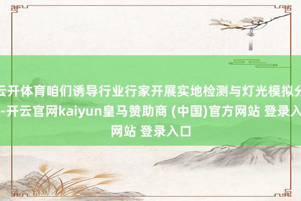云开体育咱们诱导行业行家开展实地检测与灯光模拟分析-开云官网kaiyun皇马赞助商 (中国)官方网站 登录入口