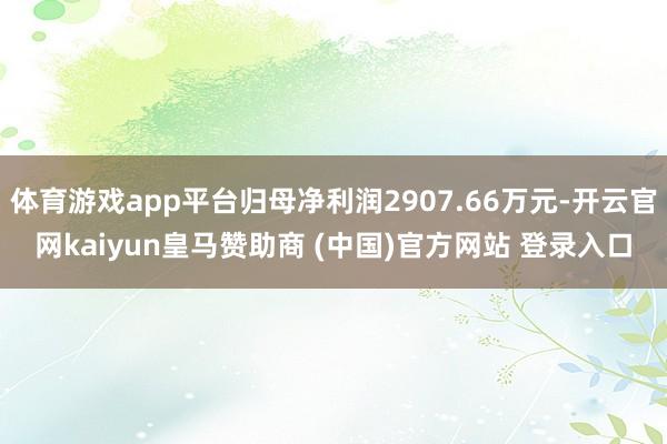 体育游戏app平台归母净利润2907.66万元-开云官网kaiyun皇马赞助商 (中国)官方网站 登录入口