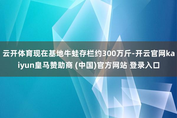 云开体育现在基地牛蛙存栏约300万斤-开云官网kaiyun皇马赞助商 (中国)官方网站 登录入口