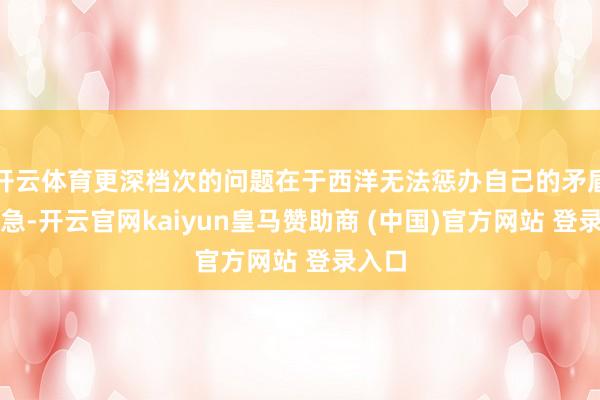 开云体育更深档次的问题在于西洋无法惩办自己的矛盾与危急-开云官网kaiyun皇马赞助商 (中国)官方网站 登录入口
