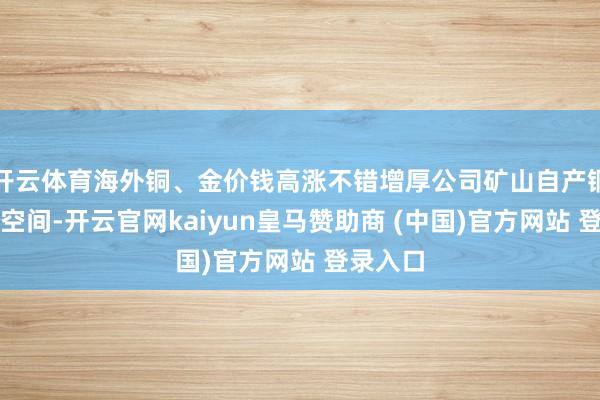 开云体育海外铜、金价钱高涨不错增厚公司矿山自产铜的利润空间-开云官网kaiyun皇马赞助商 (中国)官方网站 登录入口